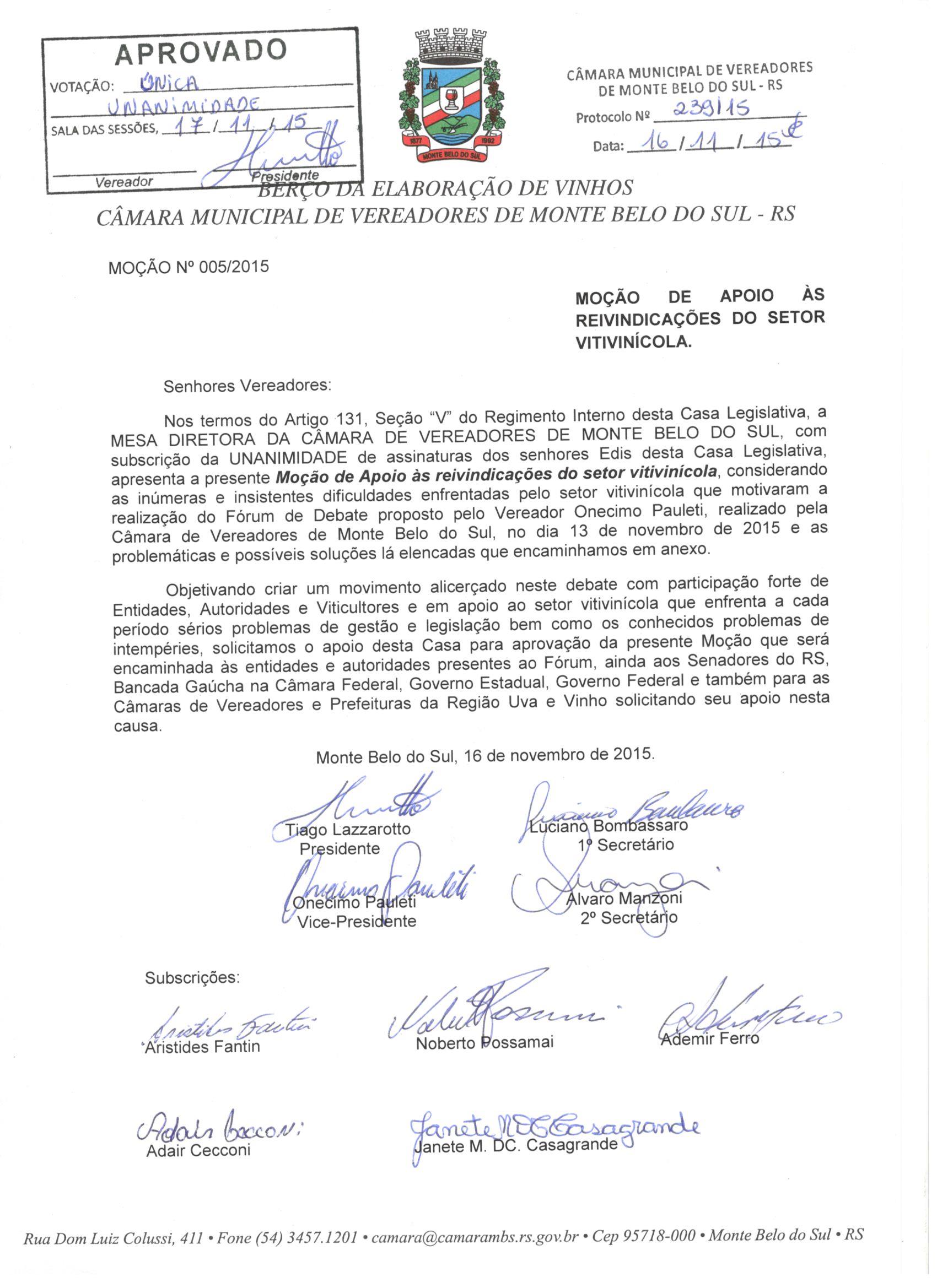 Expediente Sessão Ordinária 17/11/2015