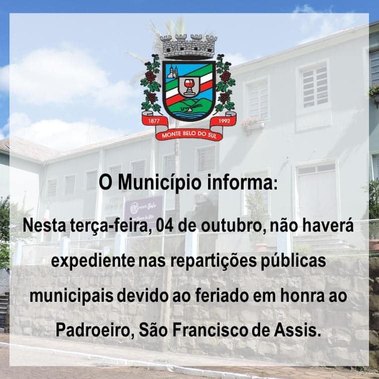 Feriado em honra ao Padroeiro, São Francisco de Assis