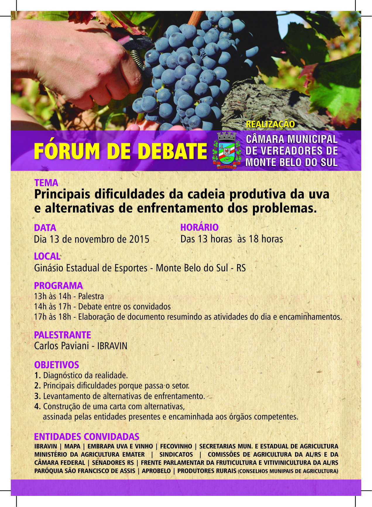 Fórum de Debate sobre a vitivinicultura