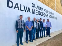 Vereadores participam de inauguração de quadra poliesportiva Dalva Mercedes Roman Vivan